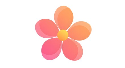 Bright and colorful flower icon with gradient petals and a yellow center.