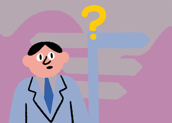 Minimalist illustration, two figures assembling a circular puzzle, blue and red puzzle pieces, white background, flat design, teamwork concept, problem-solving metaphor, simple line art, business coll