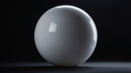 白い球体が黒い背景に浮かび上がる画像