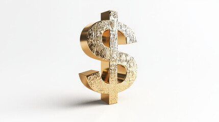 Elegant modern dollar symbol icon in gold, representing wealth and finance