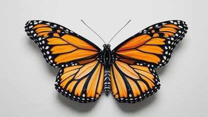 Obraz premium A high-quality image of a butterfly isolated on a white background. Ideal for design projects, nature themes, and creative compositions.