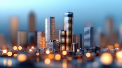 Abstract city skyline at night