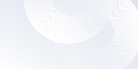 Vector white background with white circle lines. Digital future technology concept abstract