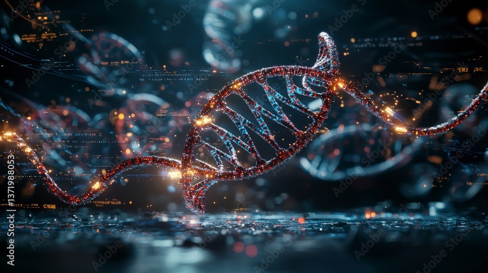 Poster Exploring dna structure science lab 3d visualization digital environment close-up biochemical concepts
