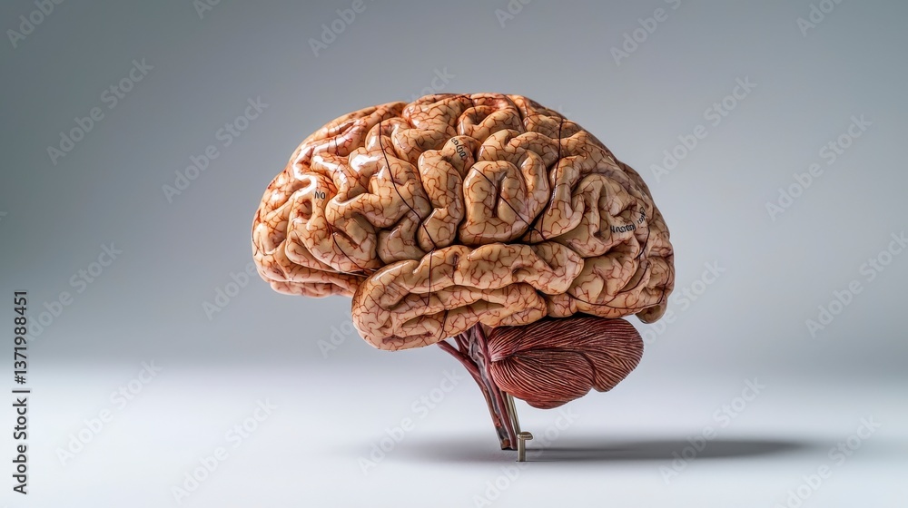 Poster Exploring neural connections human brain anatomy science lab 3d rendering scientific environment close-up view educational concept