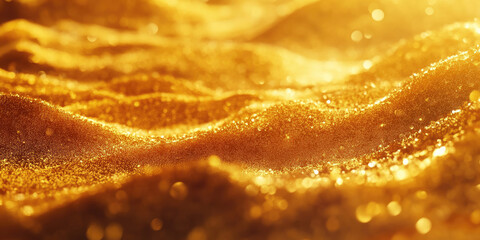 Naklejka premium A Desert Where Dunes Are Made of Golden Light and Shifting Sand for Nature, Dreamlike, and Landscape Photography Projects