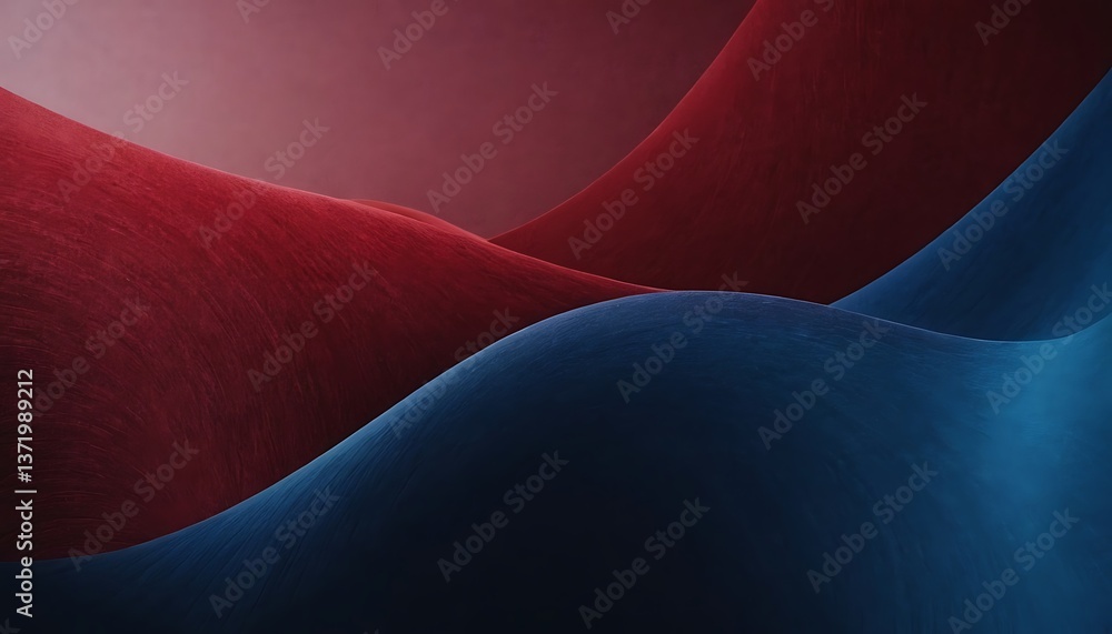 Aufkleber gradient dark red blue noise texture grainy divided abstract curvy pattern wavy background with blan