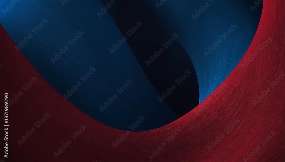 Poster gradient dark red blue noise texture grainy divided abstract curvy pattern wavy background with blan