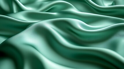 Obraz premium A silky texture in shades of deep forest green and soft mint, with intricate patterns of light and shadow that create a natural, calming effect,