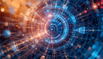 Fototapeta premium Futuristic Vector Abstract Design with Science and Energy Technology Elements