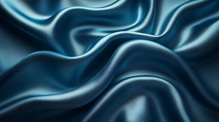 Obraz premium A silky texture in shades of deep teal and aqua, with intricate folds and highlights that create a sense of depth and tranquility,