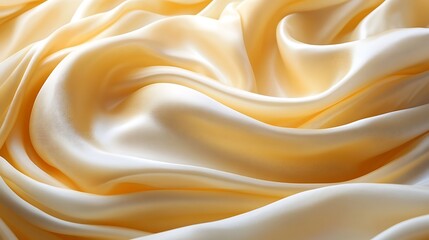Fototapeta premium A silky texture in shades of soft butter yellow and cream, with gentle ripples and folds that create a warm and inviting atmosphere,