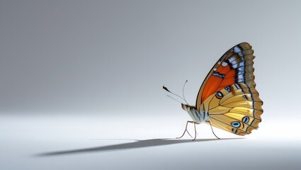 Obraz premium A high-quality image of a butterfly isolated on a white background. Ideal for design projects, nature themes, and creative compositions.