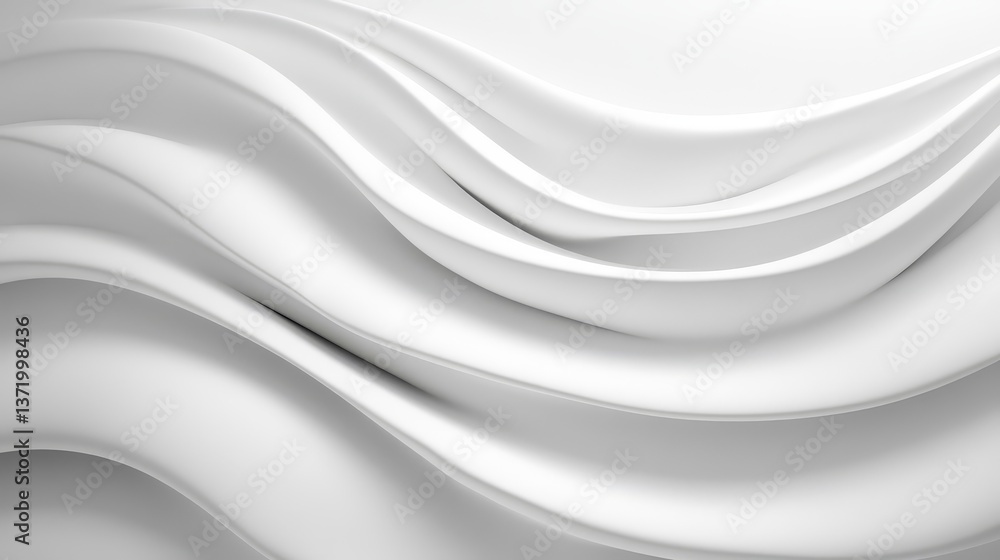 Poster elegant white flowing waves background with smooth lines and abstract design