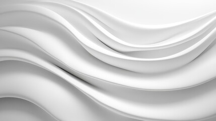 Elegant white flowing waves background with smooth lines and abstract design