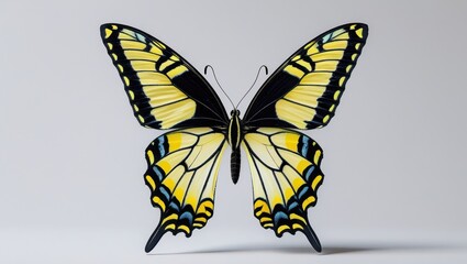 Obraz premium A high-quality image of a butterfly isolated on a white background. Ideal for design projects, nature themes, and creative compositions.
