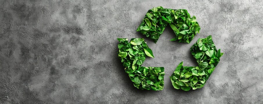 Recycled Symbol Formed by Leaves