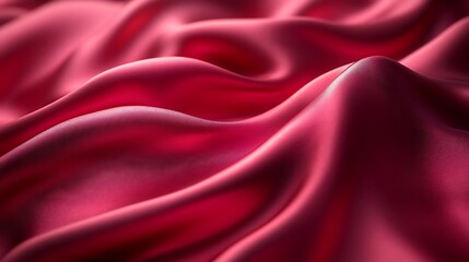 Fototapeta premium A silky texture in shades of deep crimson and soft pink, with intricate folds and highlights that create a luxurious, romantic feel,