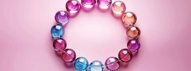 Obraz premium Stunning Design featuring Glass Spheres on Pink 