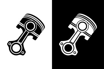 Minimalist Engine Piston Silhouette Icon Crisp Vector Graphic.