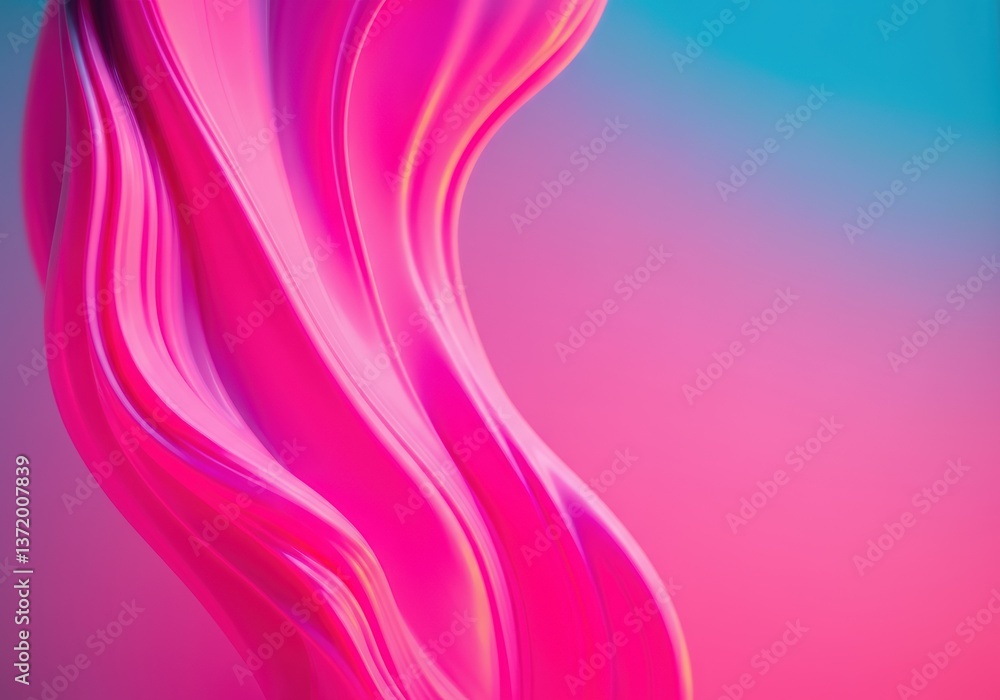 Poster abstract pink wave design with smooth flowing lines and vibrant colors