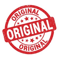 ORIGINAL text written on red round stamp sign.