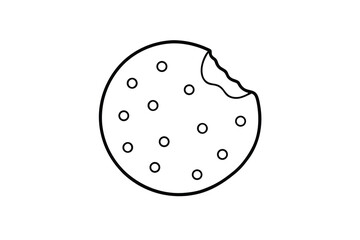 Delicious Round Cookie with Chocolate Chips, Bitten