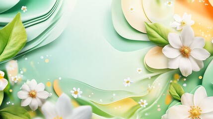 Floral Abstract Green Background