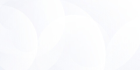 Modern white background with white circle lines. Digital future technology concept abstract modern design art