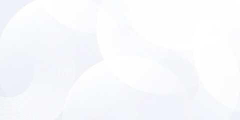 Modern white background with white circle lines. Digital future technology concept abstract modern