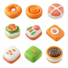 3D Food Icon Set – Delicious and Realistic