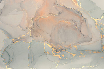 Abstract Fluid Art with metallic gold accents