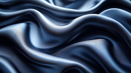 Obraz premium A sleek, minimalist silk satin in matte charcoal and steel blue, with subtle, understated waves that exude modern elegance. The ultra-smooth texture appears flawless.