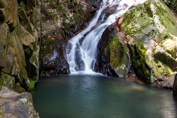 Ulu Kionsom Waterfall located in Sabah, Malaysia. Nature concept