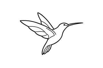 Hummingbird Line Art Elegant, Simple, Bird, Flight, Nature, Drawing, Sketch, Wildlife, Avian, Design