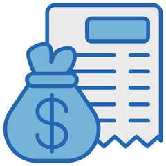 Obraz premium Cost Blue White Icon