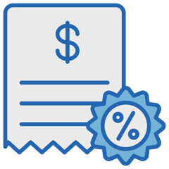 Discount Blue White Icon