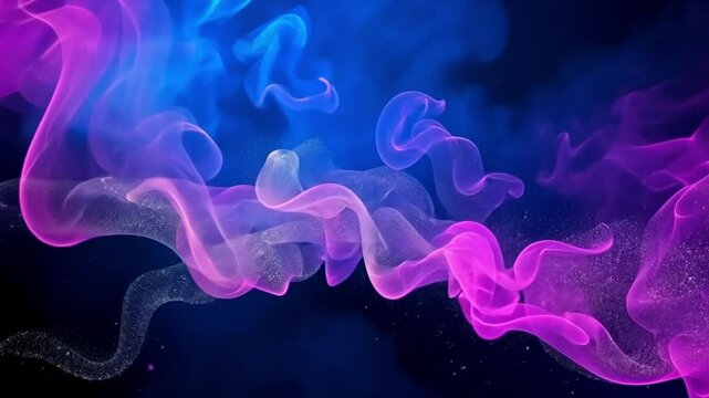 Abstract blue backgrounds show a soft, flowing motion with a smoky swirl of color and light