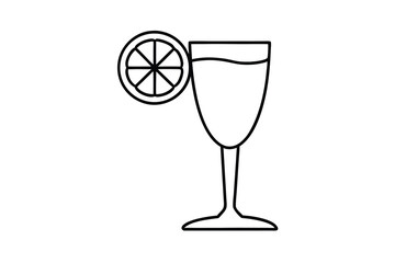Refreshing Citrus Drink in Elegant Glassware, Summer Beverage
