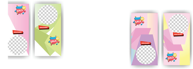 Colorful Sale Discount Social Media Templates