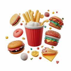 Colorful 3D Food Icon Pack for UI and Apps