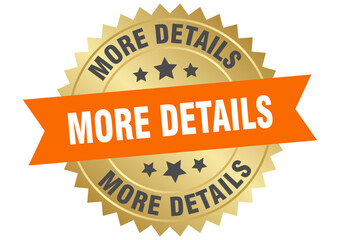 more details. more details round orange and gold label isolated on transparent background