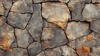 Fototapeta premium A rugged, cracked stone texture with earthy color tones and visible fractures, giving it a natural, worn look 