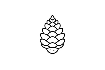 Simple Line Art Pine Cone Illustration, Nature Graphic Design