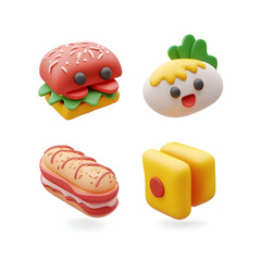 High-Quality 3D Food Icons &ndash; Snacks, Meals & Drinks