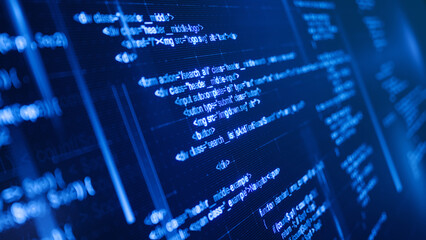 Programming, coding concept. Code, HTML, php web programming source code. Abstract code background