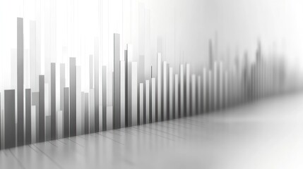 Abstract grayscale bar graph chart data visualization.