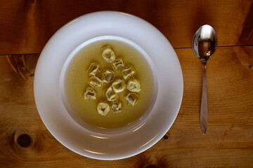 Tortellini in Brodo North Italian Pasta in Broth or Soup from Emilia Romagna
