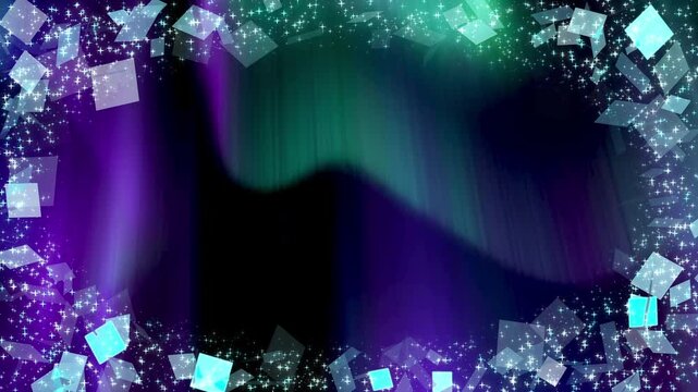 Winter: Titelbildanimation von glitzerndem Eis und Schnee: eine winterliche Situation mit Reflexionen von Eisquadraten: Frozen. f&uuml;r die Er&ouml;ffnung und Beendigung der Videobearbeitung.