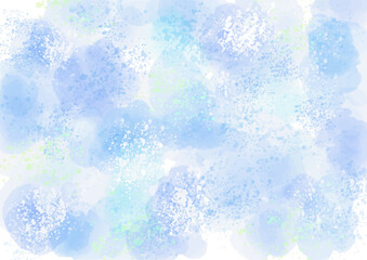 水彩、涼しさを感じる水模様、背景、ブルー　2